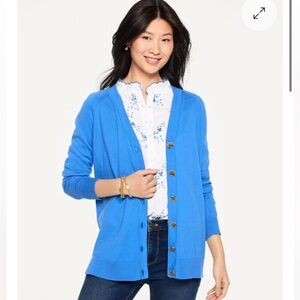Talbots Teal Button-Up Cardigan